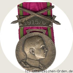 Silberne Verdienstmedaille des Herzoglich Sachsen-Ernestinischen Hausordens mit Schwerterspange 1915/6