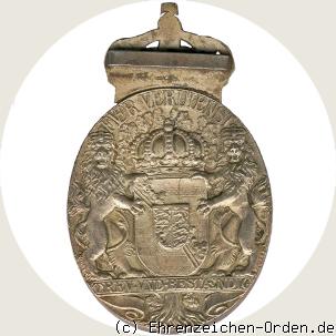 Ovale silberne Herzog Carl Eduard Medaille mit Krone R&uuml;ckseite