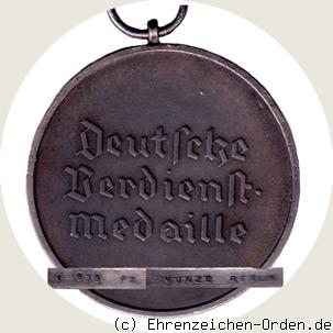 Deutsche Verdienstmedaille in Silber in Frakturschrift Rückseite