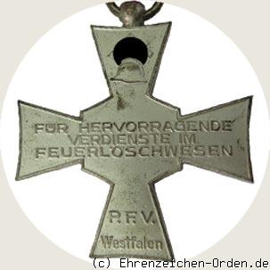 Feuerwehr-Ehrenkreuz des Provinzial Feuerwehrverbandes Westfalen 1934 Rückseite