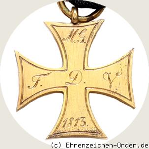 Ehrenkreuz für treugebliebene Freiwillige Unteroffiziere und Manschaften des 2. Landwehrbataillons (Fulda) Rückseite