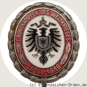 Silbernes Mitgliedsabzeichen 1.Form Frontkämpfer des Weltkrieges 1914-1918 e.V.