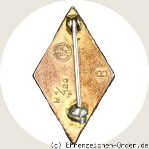 Goldenes HJ-Ehrenzeichen (B-Stück) Rückseite