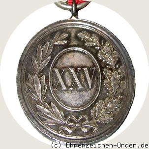 Silberne Medaille für 25 Jahre im Bürgermilitär Rückseite