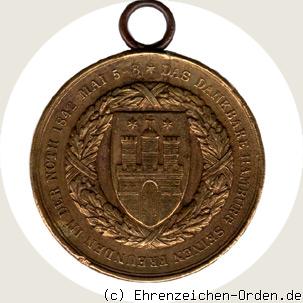 Medaille für Hilfeleistung beim Stadtbrand 1842 Rückseite