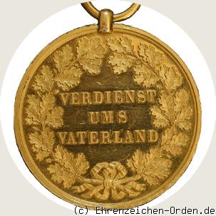Goldene Verdienstmedaille König Ernst August (kleiner Kopf) 2. Form Rückseite
