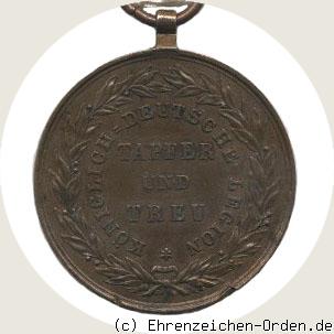 Kriegsdenkmünze für Freiwillige der Königlich Großbritannisch Deutschen Legion 1814 Rückseite