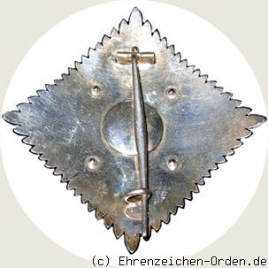 Orden Philipps des Großmütigen – Bruststern zum Komtur mit Schwertern und Krone Rückseite