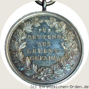 Ehrenzeichen für Verdienste während der Wassernot 1882/1883 Rückseite