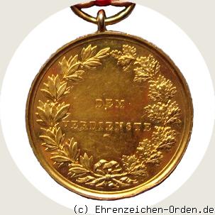 Goldene Verdienstmedaille für Wissenschaft, Kunst, Industrie und Landwirtschaft 1853 Rückseite