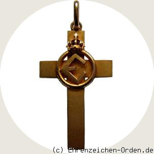 Goldenes Kreuz für weibliche Dienstboten Monogramm – E –