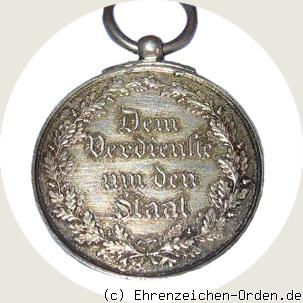Silberne Zivilverdienstmedaille 1821 Rückseite