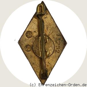 Goldenes HJ-Ehrenzeichen (Verleihungsstück) Rückseite