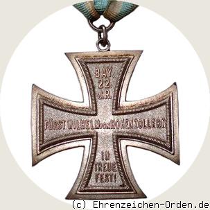 Weltkriegs-Erinnerungskreuz des königlich-bayerischen 22. Infanterie-Regiments
