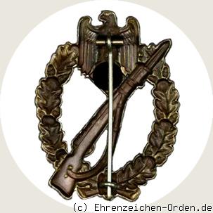 Infanterie Sturmabzeichen in Bronze (Hohlprägung) Rückseite