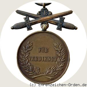 Bronzene Medaille zum Leopold-Orden mit Schwertern Rückseite