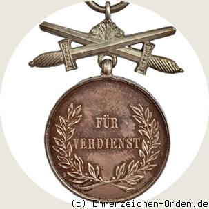 Silberne Medaille zum Leopold-Orden mit Schwertern Rückseite