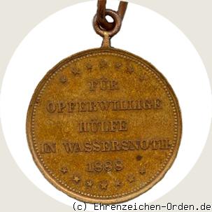 Medaille für opferwillige Hilfe in der Wassernot 1888 Rückseite
