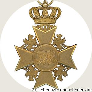 Hausorden der Wendischen Krone Goldenes Verdienstkreuz Rückseite