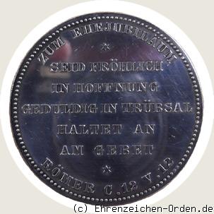 Ehejubiläums-Medaille zur goldenen Hochzeit 1888 Rückseite