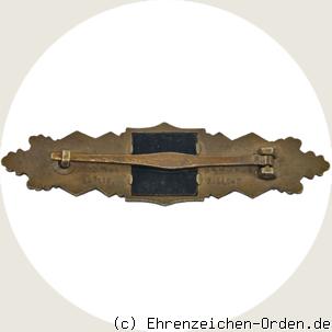 Nahkampfspange des Heeres in Bronze Rückseite