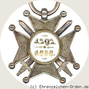 Herzoglich Nassauischer Militär-und Zivilverdienstorden – Kreuz 4.Klasse mit Schwertern Rückseite