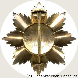 Oldenburger Haus- und Verdienstorden Bruststern zum Großkreuz (in Silber) Rückseite