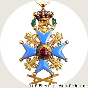 Orden Heinrich des Löwen  Ritterkreuz 1. Klasse mit Schwertern unter dem Kreuz Rückseite