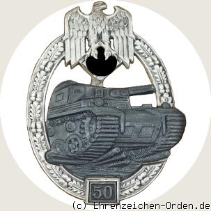 Panzerkampfabzeichen Silber mit Einsatzzahl 50