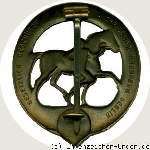Deutsches Pferdepflegerabzeichen in Bronze Rückseite