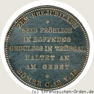 Ehejubiläums-Medaille zur goldenen Hochzeit 1879 Rückseite