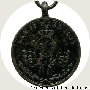 Erinnerungs-Kriegsdenkmünze 1863 für Nichtkämpfer von 1813-1815 Rückseite