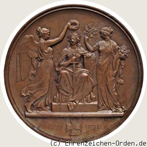 Siegesmedaille / Feldherrenmedaille 1870/71 in Bronze Rückseite