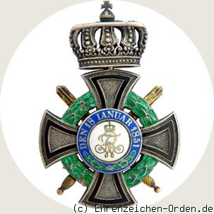 Königlicher Hausorden von Hohenzollern  Kreuz der Inhaber mit Schwertern Rückseite