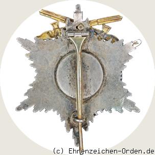 Königlicher Hausorden von Hohenzollern  Bruststern der Komture mit Schwertern am Ring Rückseite