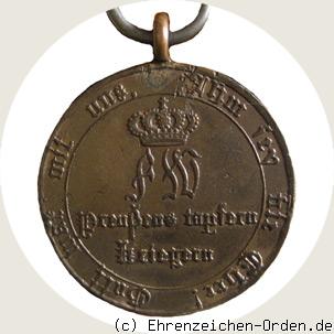 Kriegsdenkmünze für Kämpfer 1813-1814 (kantige Kreuzarme) Rückseite