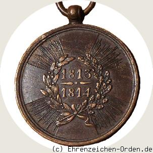 Kriegsdenkmünze für Kämpfer 1813/1814 (runde Kreuzarme)