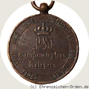 Kriegsdenkmünze für Kämpfer 1813/1814 (runde Kreuzarme) Rückseite