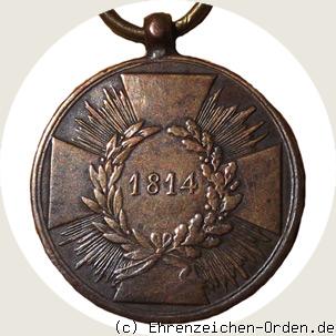 Kriegsdenkmünze für Kämpfer 1814 (kantige Kreuzarme)