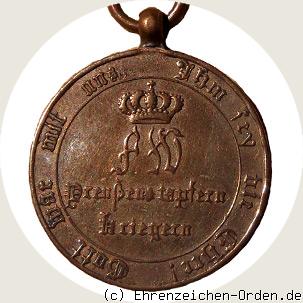 Kriegsdenkmünze für Kämpfer 1814 (runde Kreuzarme) Rückseite