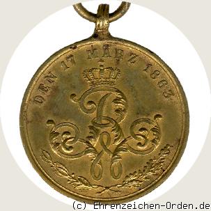 Erinnerungs-Kriegsdenkmünze 1863 für Kämpfer von 1813-1815 Rückseite