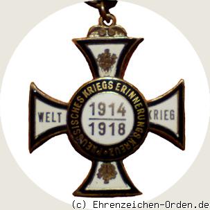 Preußisches Kriegserinnerungskreuz 1914-1918 für Nichtkämpfer Rückseite