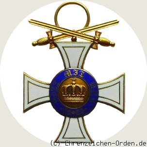 Königlicher Kronen-Orden Kreuz 3.Klasse mit Schwertern am Ring
