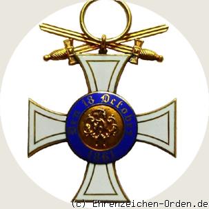 Königlicher Kronen-Orden Kreuz 3.Klasse mit Schwertern am Ring Rückseite