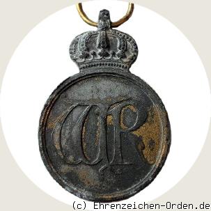 Kronenorden-Medaille 1888 in Zink vergoldet Rückseite