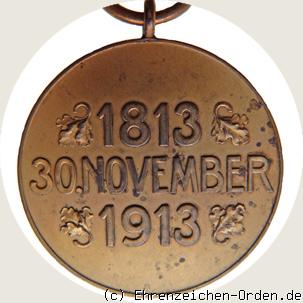 Kurhessische Jubiläumsdenkmünze – 30. November 1813-1913 Rückseite