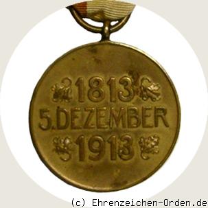 Kurhessische Jubiläumsdenkmünze – 5. Dezember 1813-1913 Rückseite