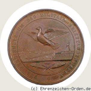 Bronzene Medaille für Verdienste um das Militär-Brieftaubenwesen 1. Form 1893 Rückseite