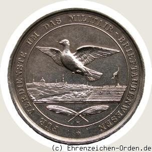 Silberne Medaille für Verdienste um das Militär-Brieftaubenwesen 1883/84 Rückseite