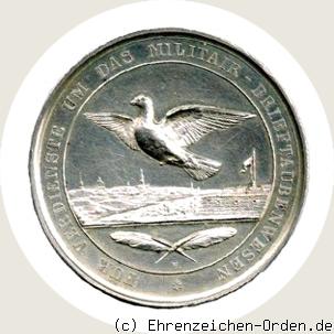 Silberne Medaille für Verdienste um das Militär-Brieftaubenwesen 1. Form 1893 Rückseite